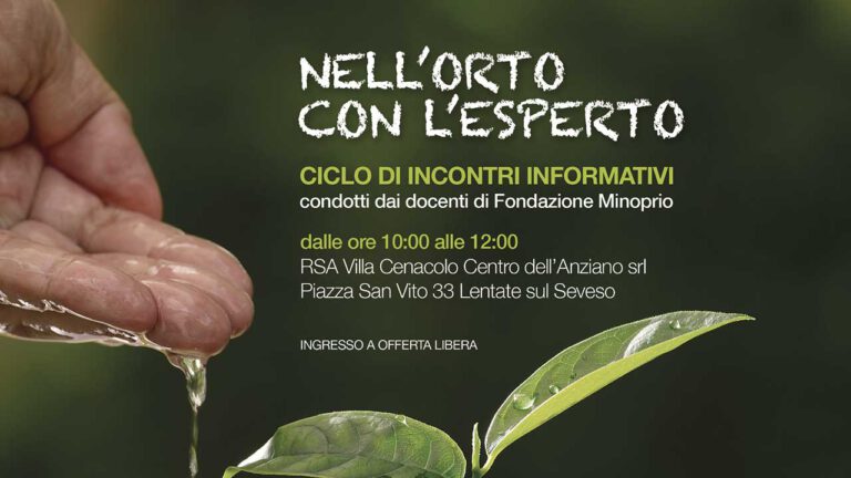 Copertina volantino "Nell'orto con l'esperto" di Un Sorriso in Più