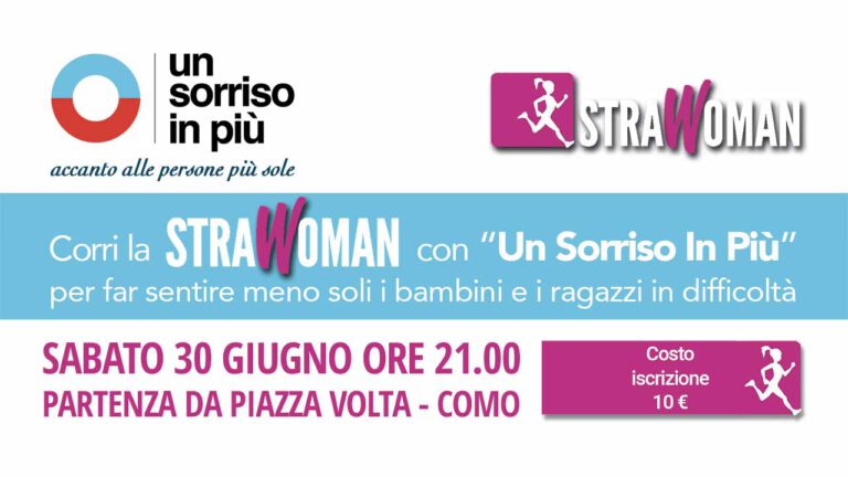 Copertina volantino Strawoman di Como con Un Sorriso in Più