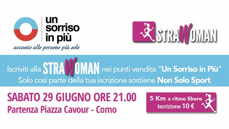 Copertina volantino Strawoman di Como con Un Sorriso in Più